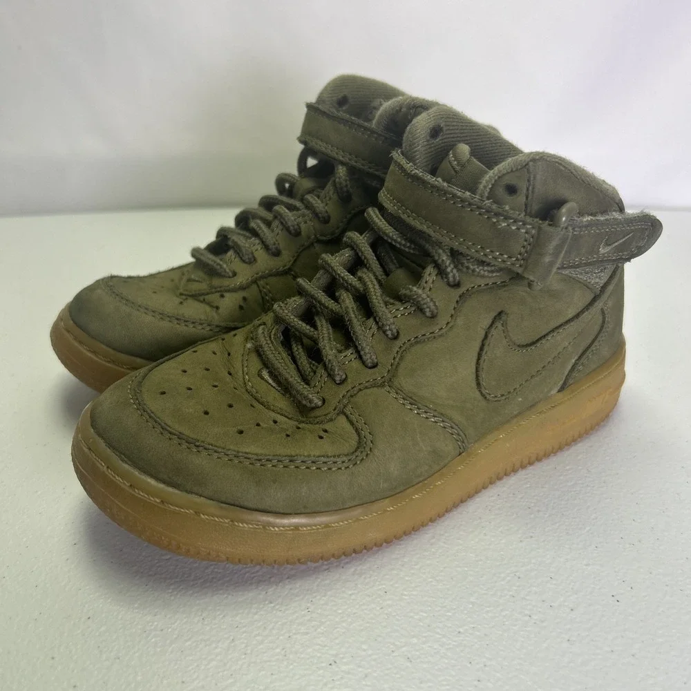 Nike Air Force 1 Mid WB Medium Olive Gum Green Suede Size 12C AH0756-202